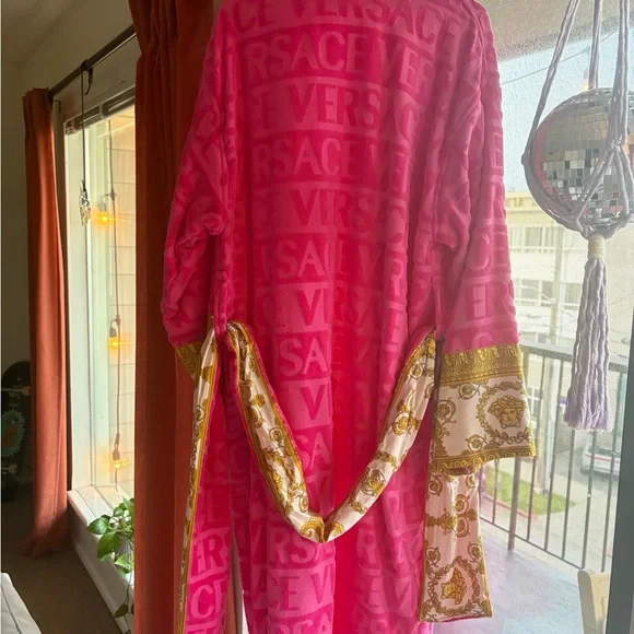 Versace Pink and Gold Robe